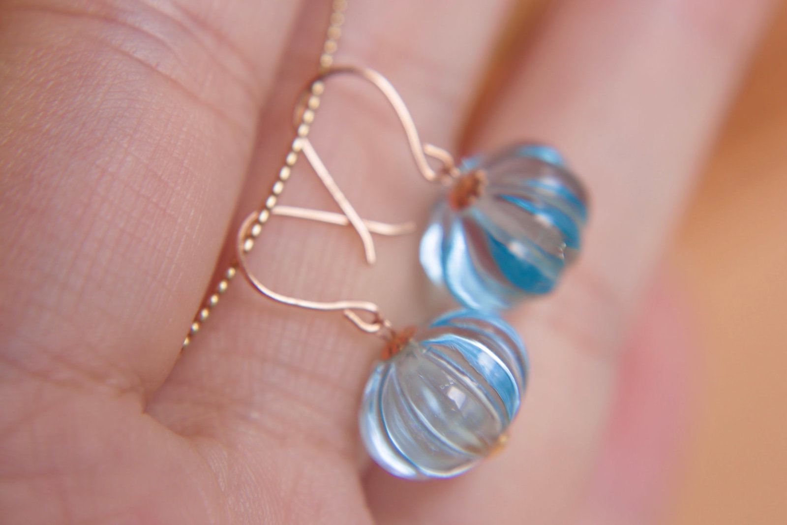 18K Gold Topaz Earrings - 8