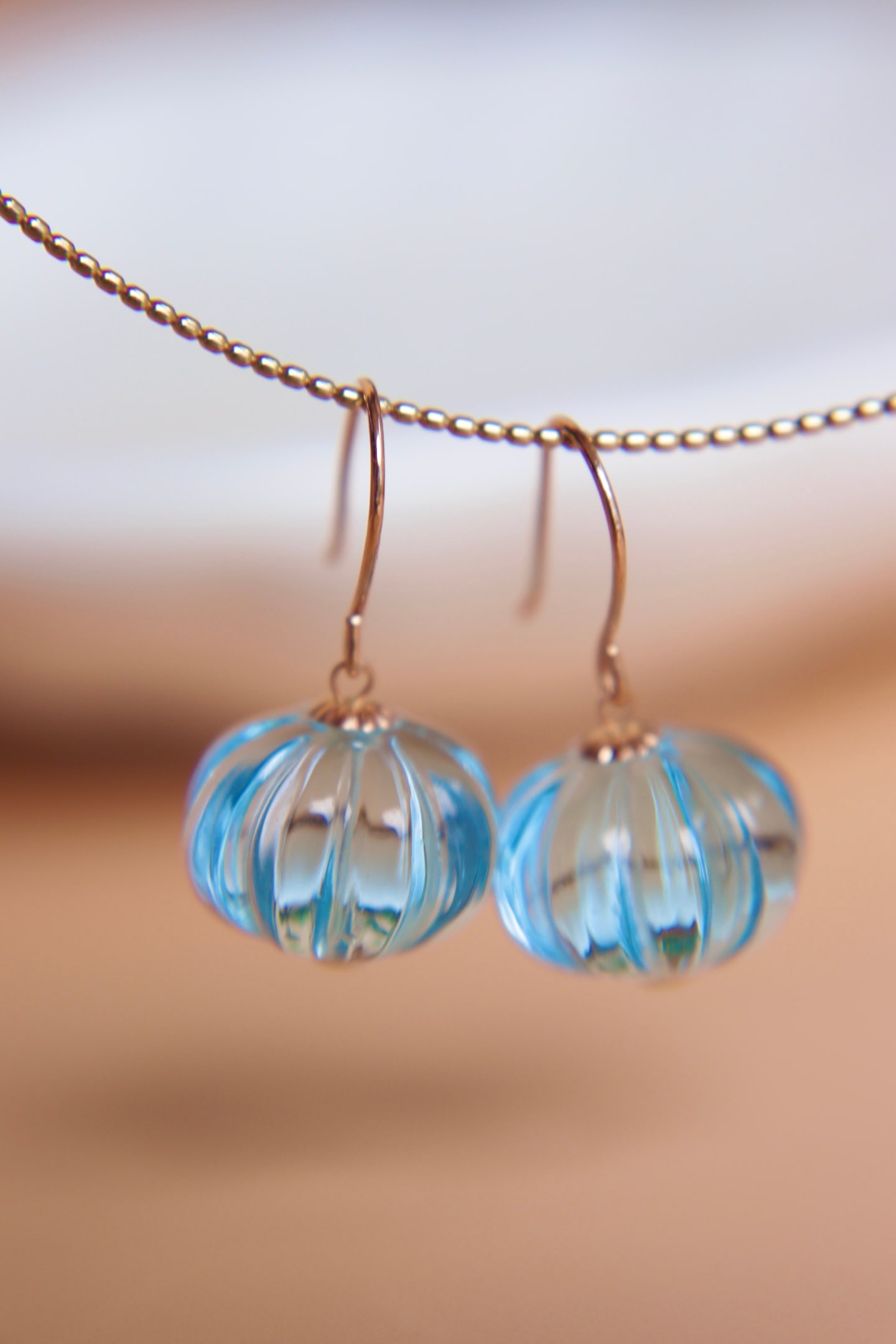 18K Gold Topaz Earrings - 9
