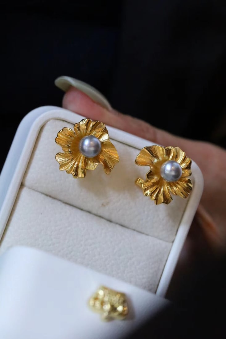 S925 Akoya Seawater Pearl Stud Earrings - 2