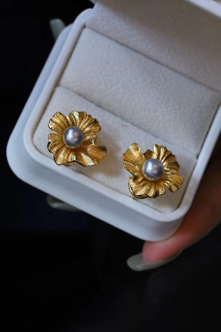 S925 Akoya Seawater Pearl Stud Earrings - 3
