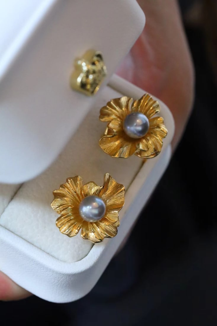S925 Akoya Seawater Pearl Stud Earrings - 6