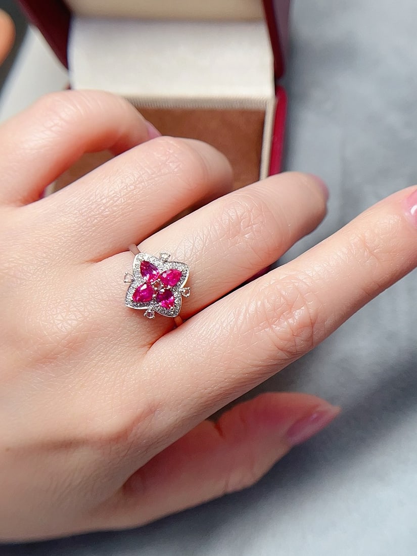 18K Gold Unheated Ruby Ring - 5