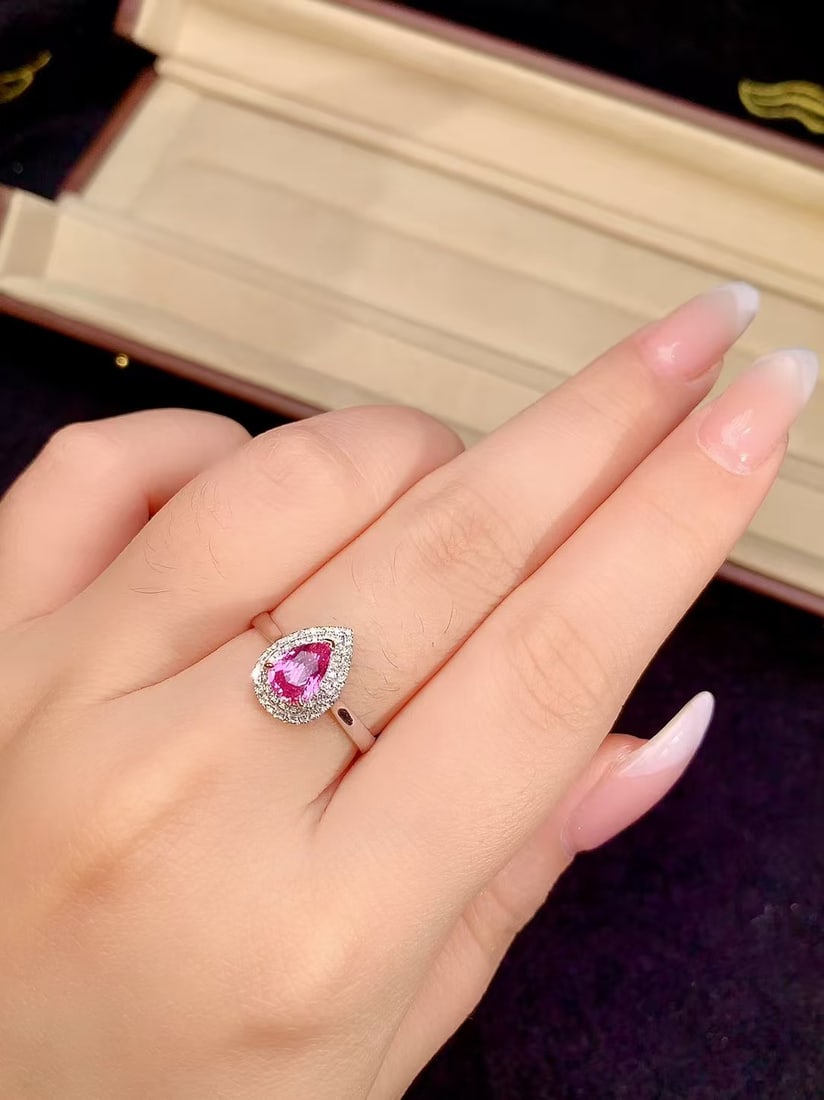 18K Gold Padparadscha Sapphire Ring - 2
