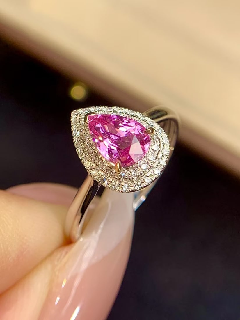 18K Gold Padparadscha Sapphire Ring - 3
