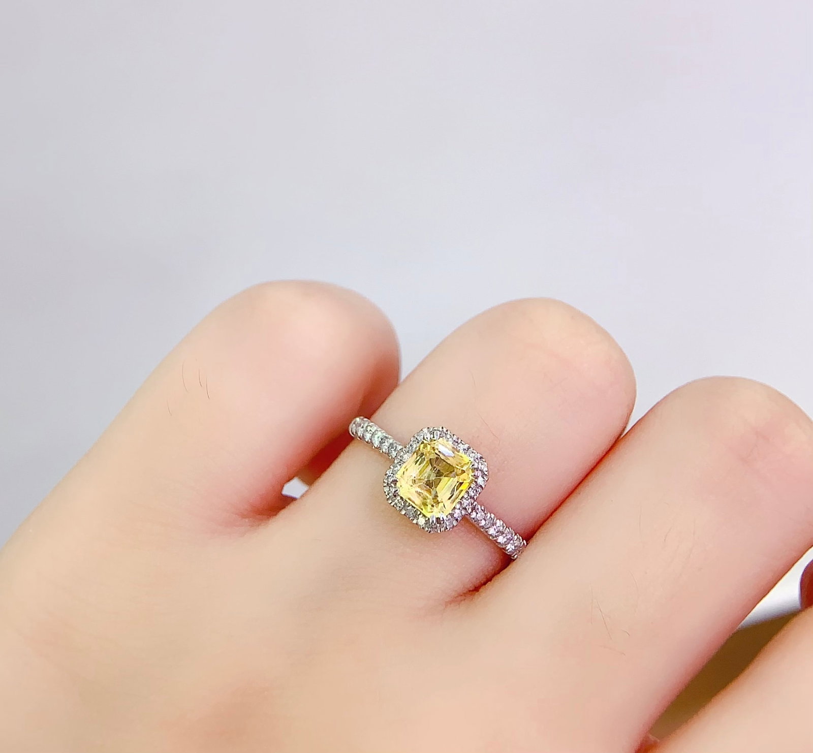 PT950 Natural Fancy Blue Sapphire Ring - 6