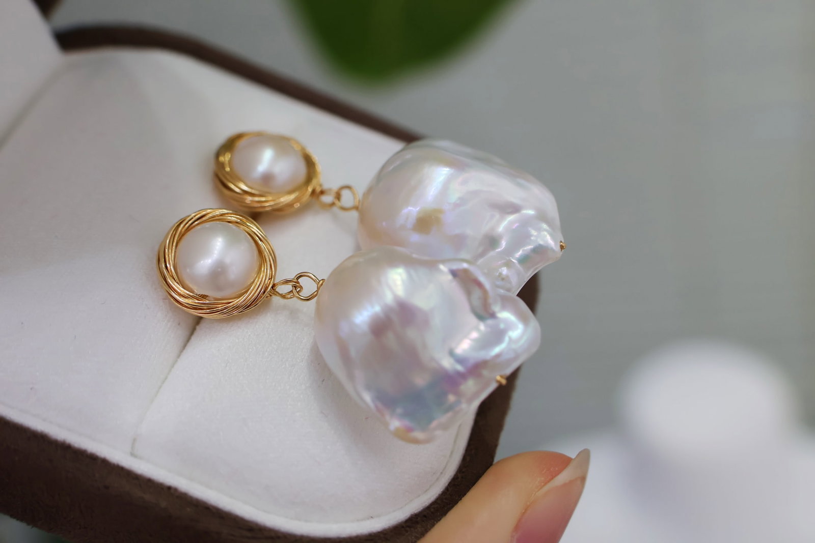 Natural Freshwater Baroque Earrings - 2