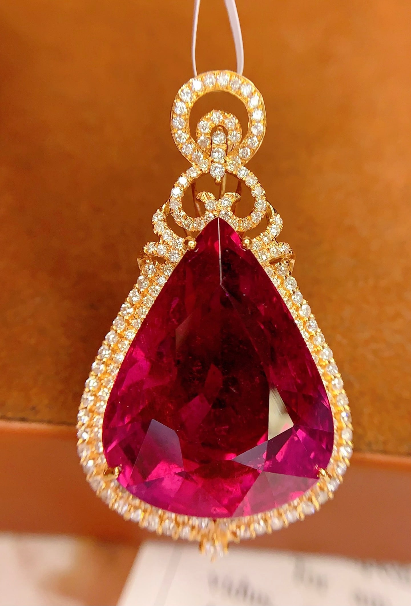 18K Gold Natural Tourmaline Pendant - 5