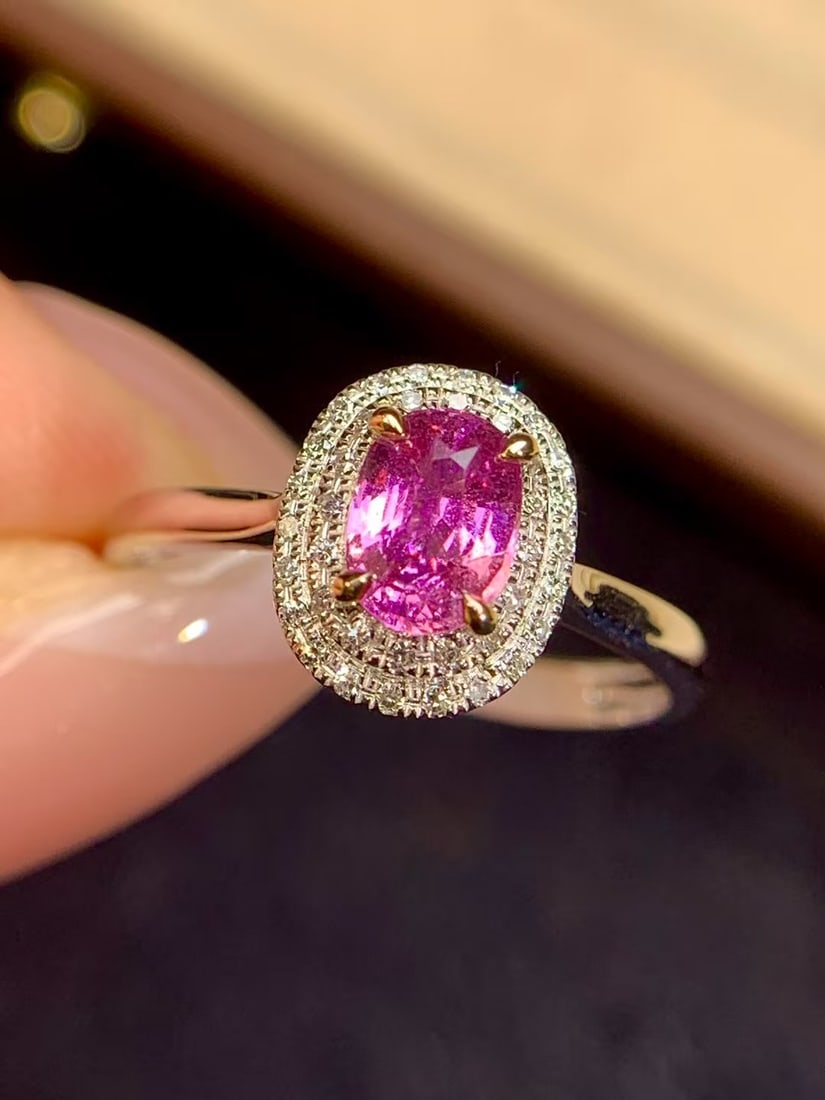 18K Gold Unheated Padparadscha Sapphire Ring (1 of 3)