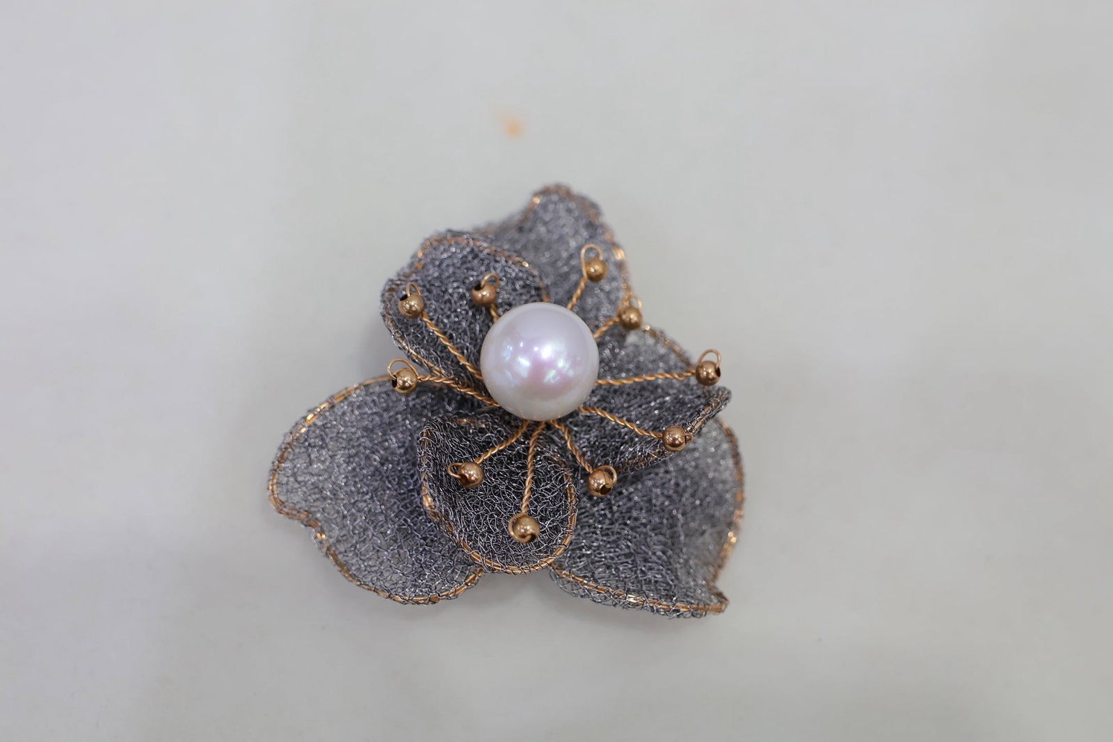 Natural Freshwater Pearl Lace Brooch - 2
