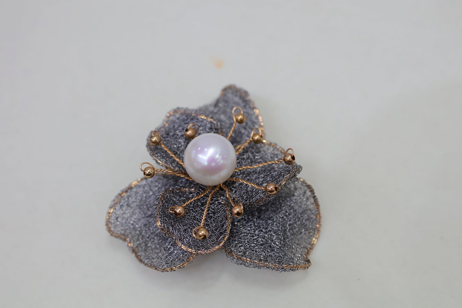 Natural Freshwater Pearl Lace Brooch - 3