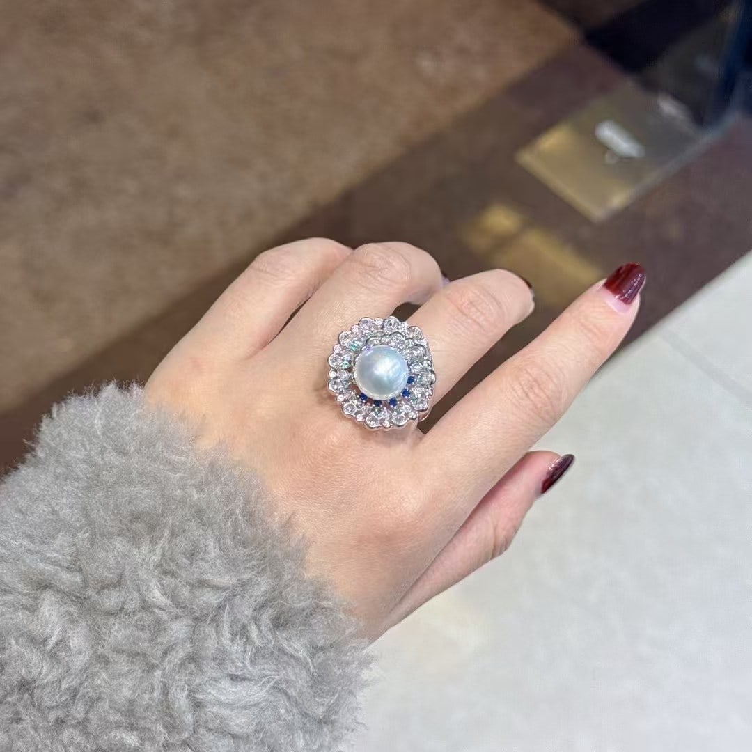 Sterling Silver Aurora Edison Pearl Ring - 4