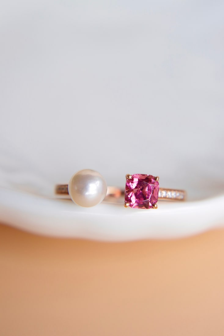 18K Gold Red Tourmaline Ring - 2