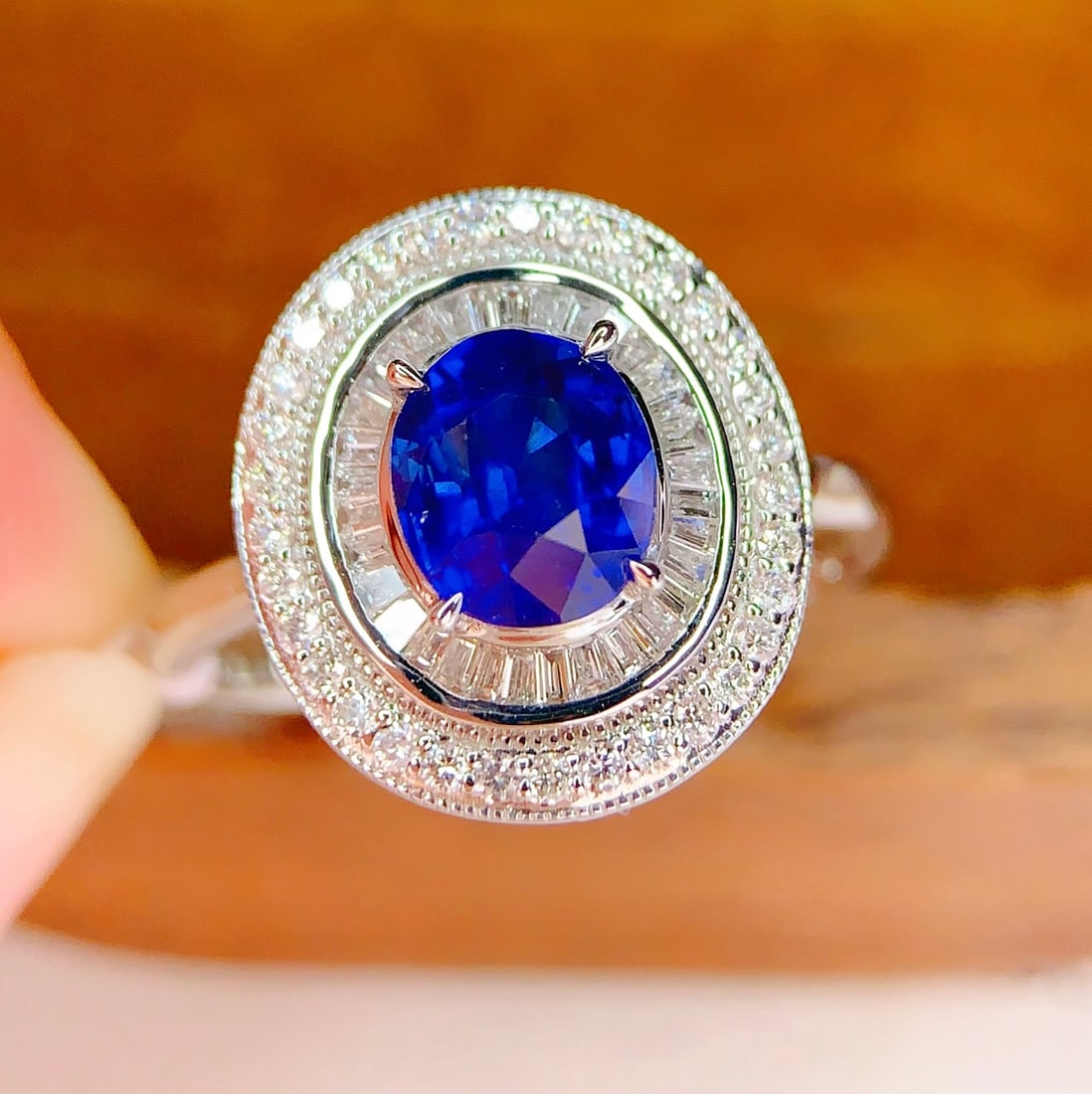 18K Gold Natural Sapphire Ring - 2