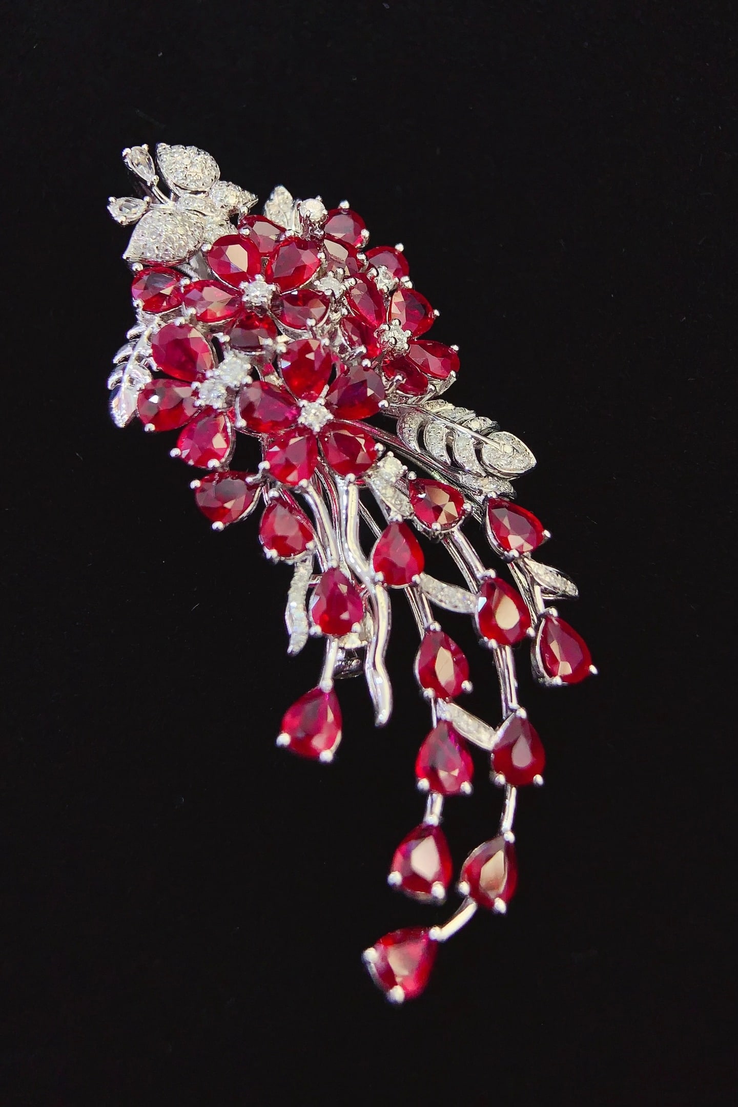 18K Gold Natural Ruby Pendant Brooch (1 of 6)
