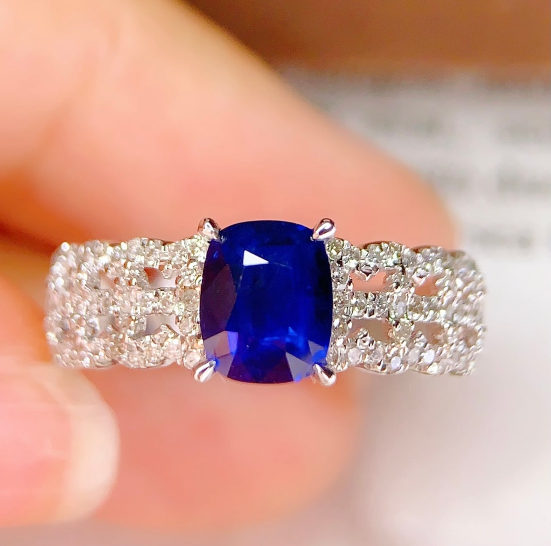 18K Gold Natural Sapphire Ring - 4