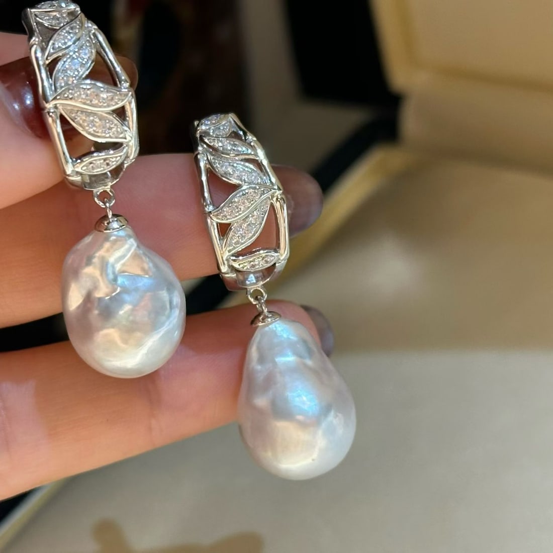 Silver Baroque Pearl Earrings - 3