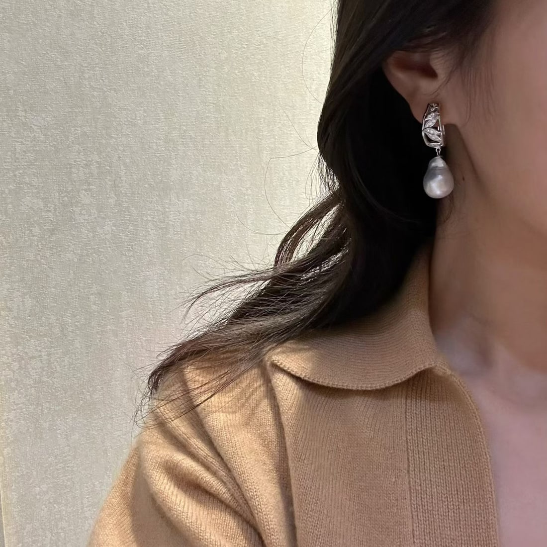 Silver Baroque Pearl Earrings - 4