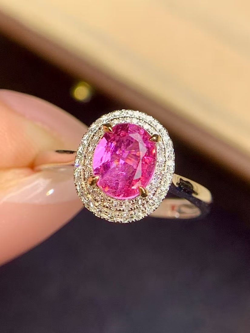 18K Gold Padparadscha Sapphire Ring - 2