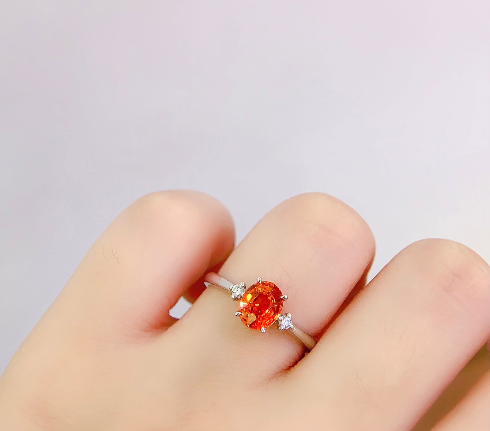 PT950 Natural Fancy Blue Sapphire Ring - 6