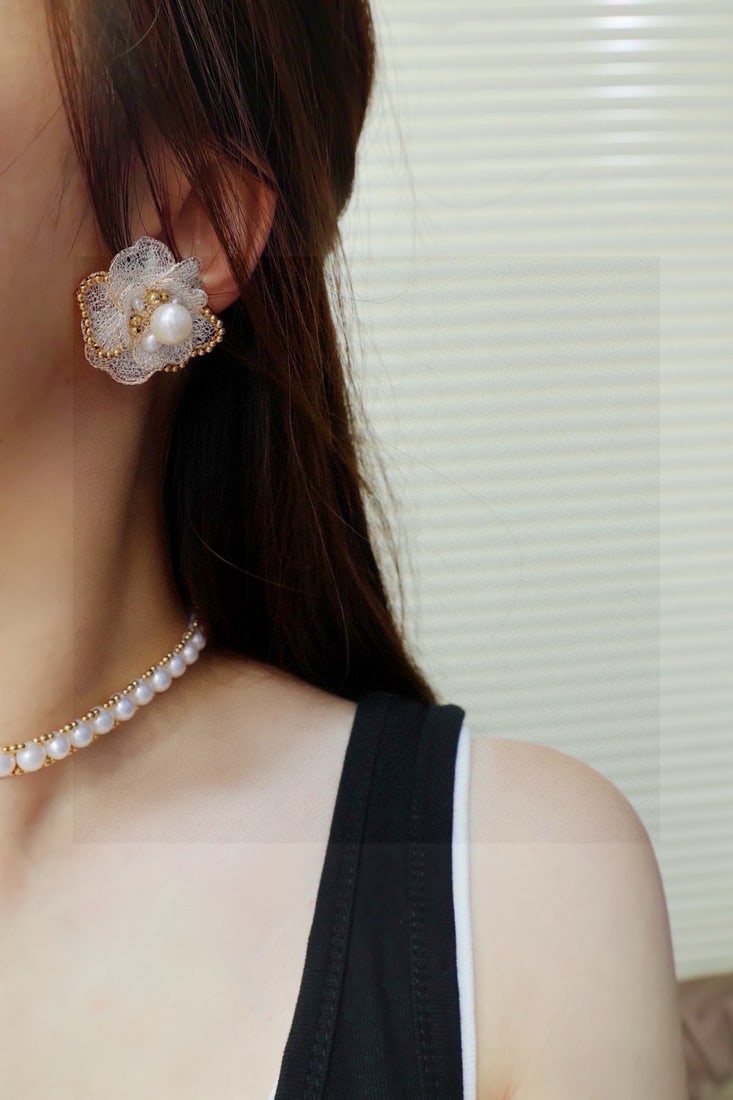 14K Gold Filled Natural Edison Pearl Earrings - 4