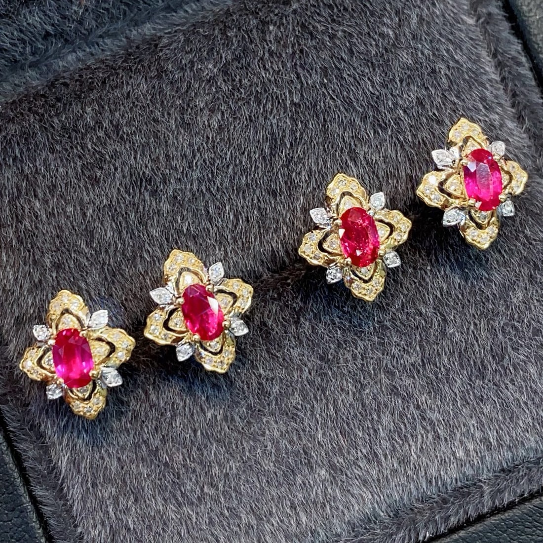 18K Gold Ruby Earrings - 3