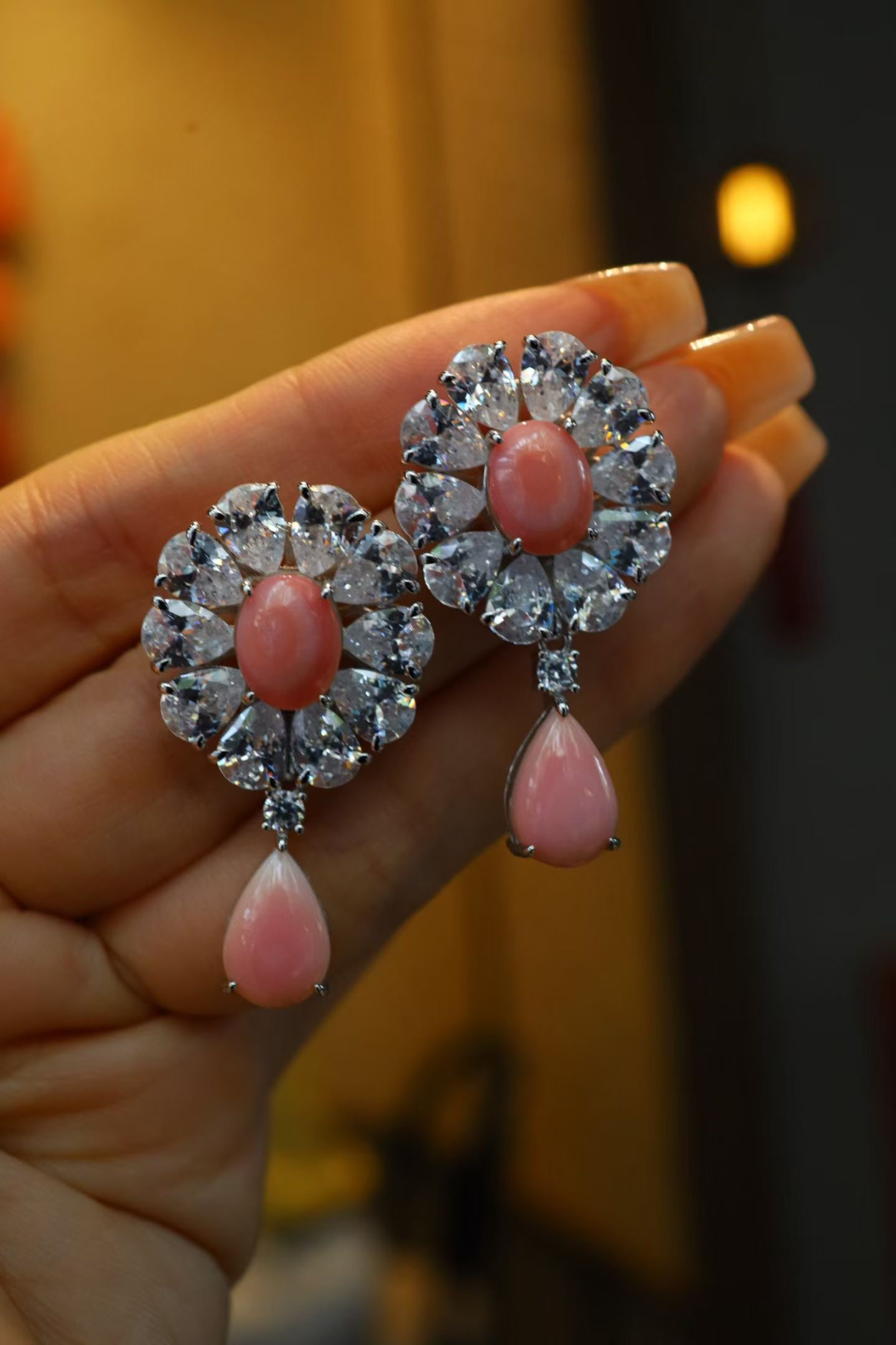 Sterling Silver Blush Conch Earrings - 2