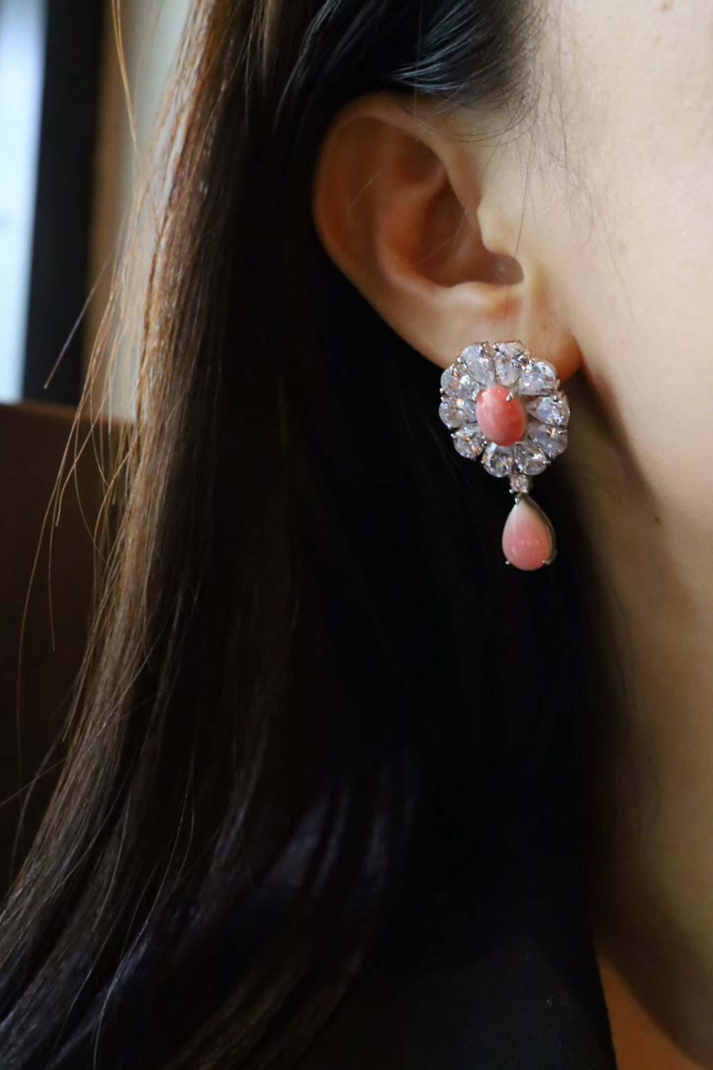 Sterling Silver Blush Conch Earrings - 4