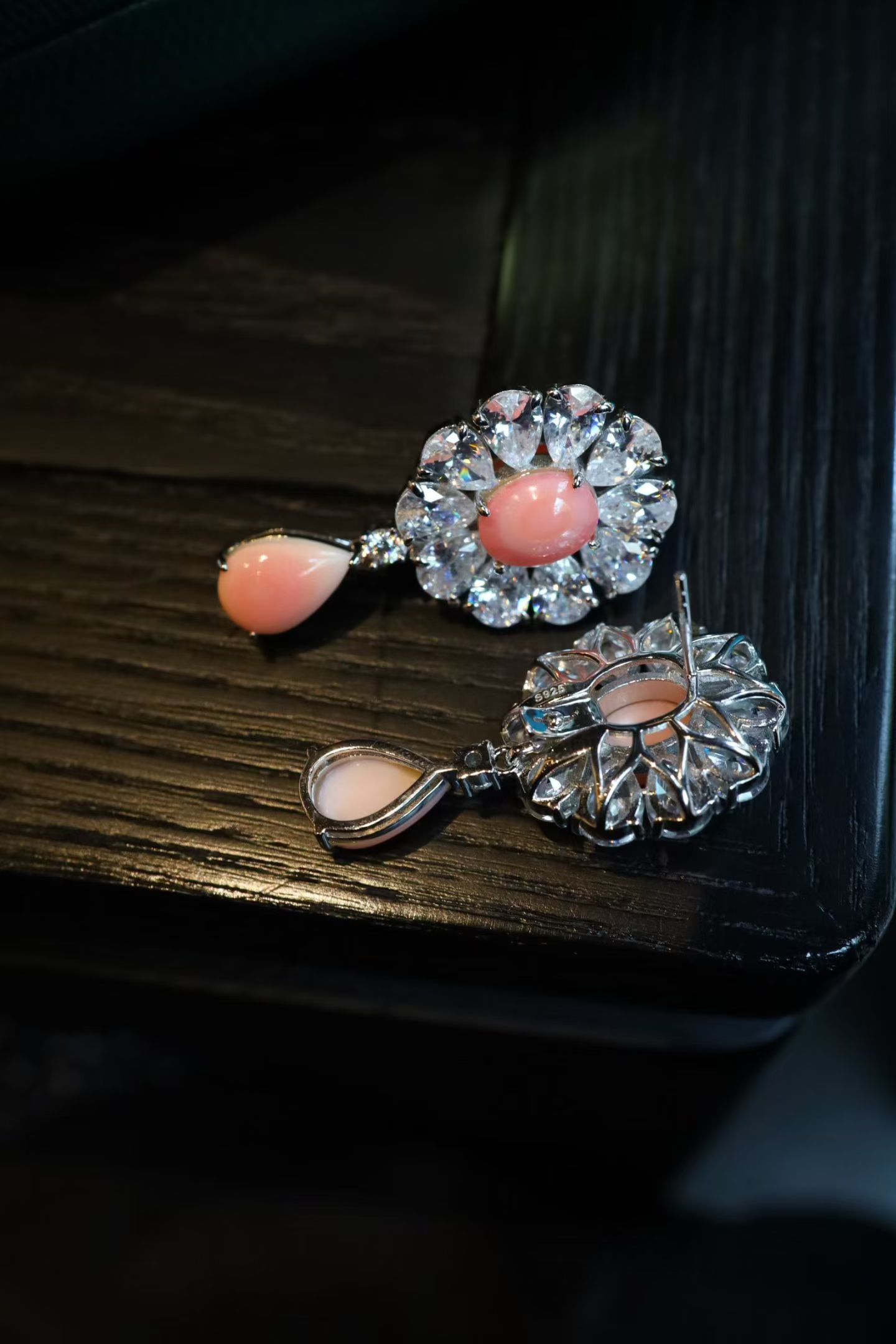 Sterling Silver Blush Conch Earrings - 9