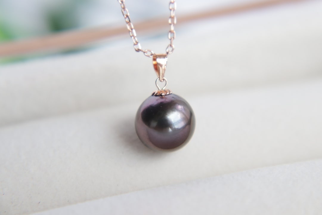 18K Gold Tahitian Pearl Pendant - 6