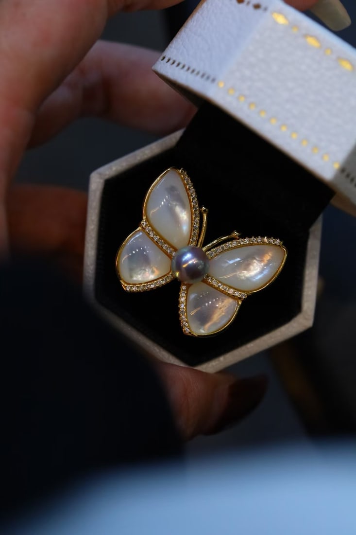 Sterling Silver Natural Akoya Pearl Ring - 7