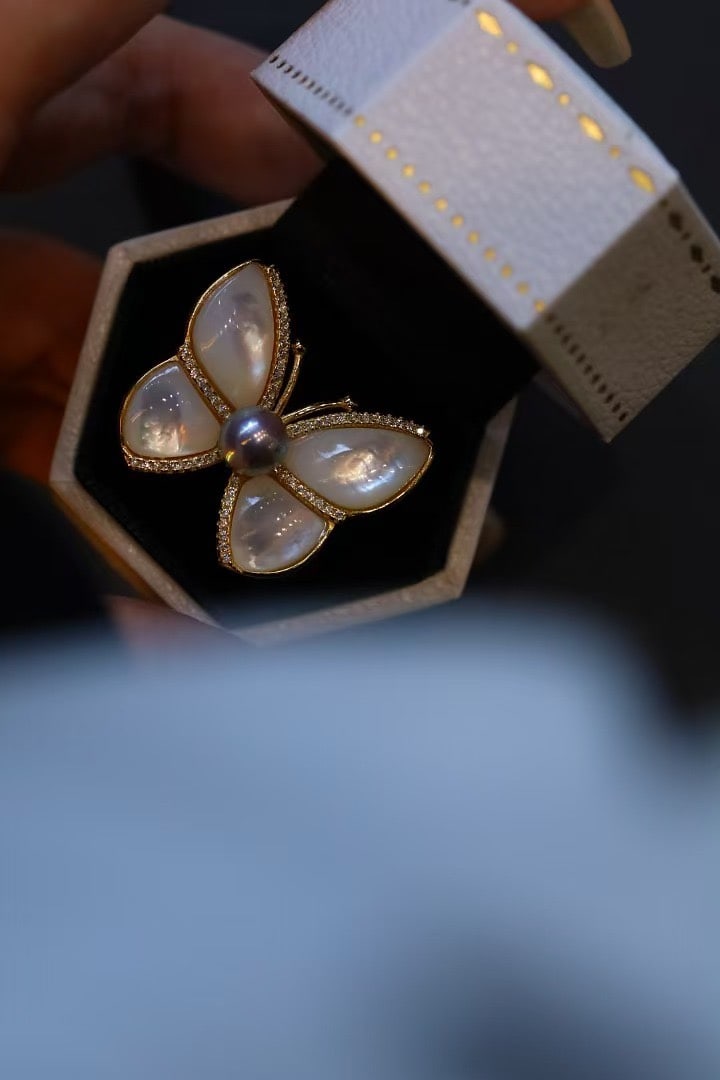 Sterling Silver Natural Akoya Pearl Ring - 8