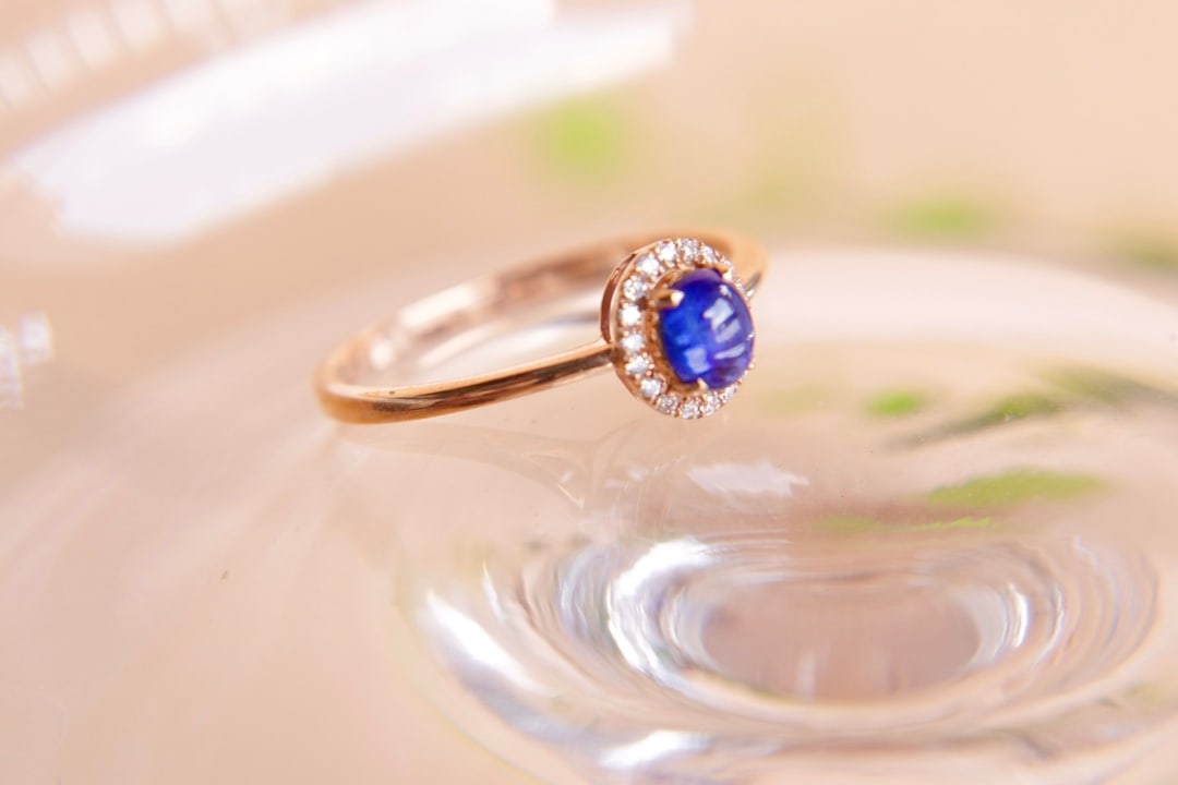 18K Gold Sapphire Diamond Ring - 2