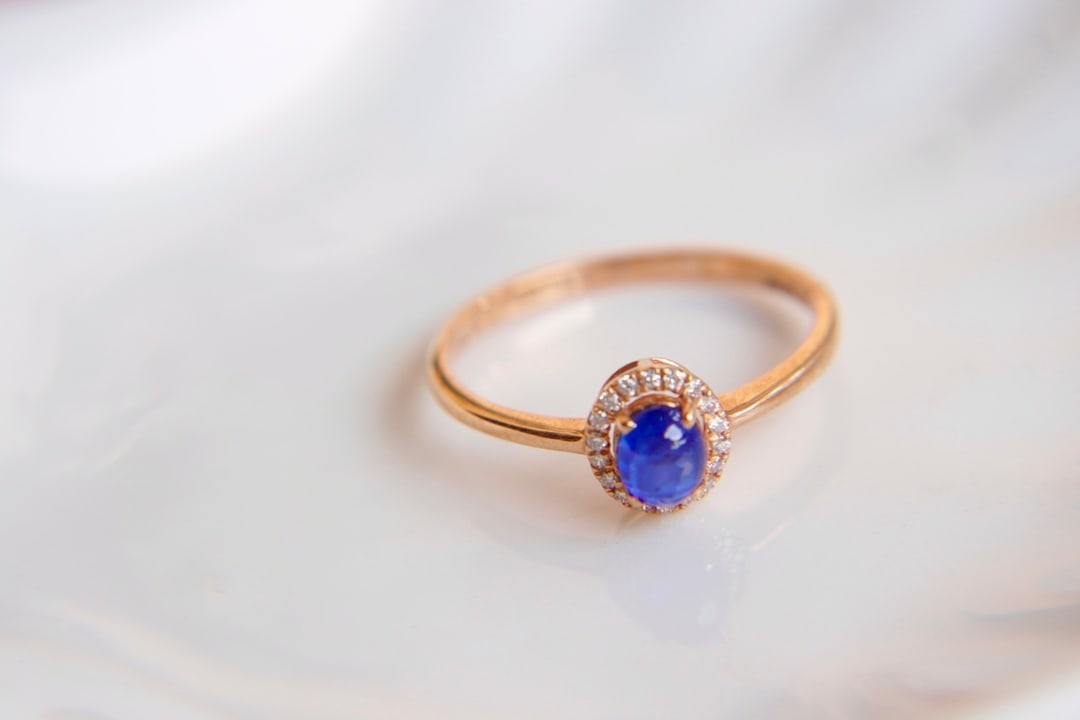 18K Gold Sapphire Diamond Ring - 5