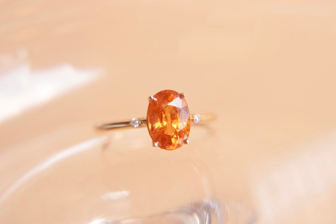 18K Gold Garnet Ring - 2