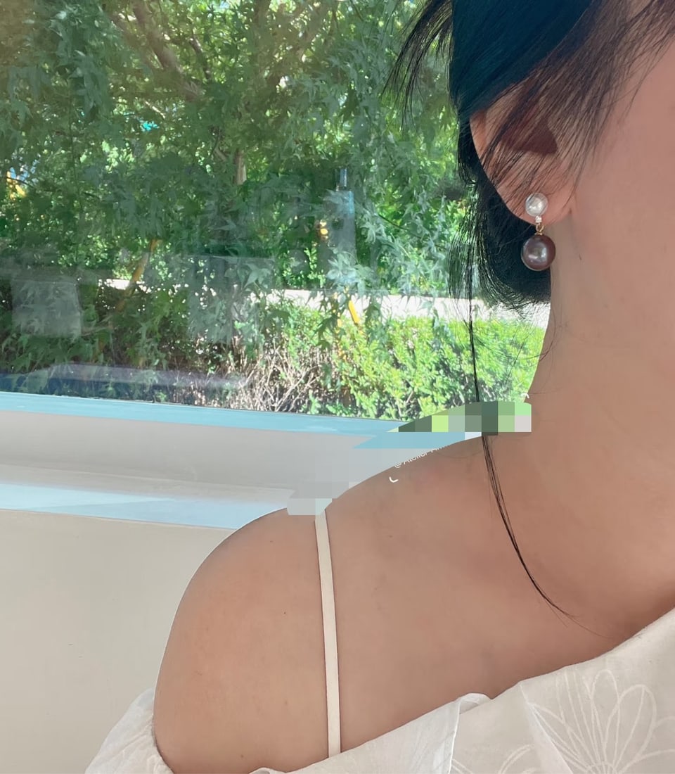 S925 Silver Aurora Freshwater Pearl Earrings - 2