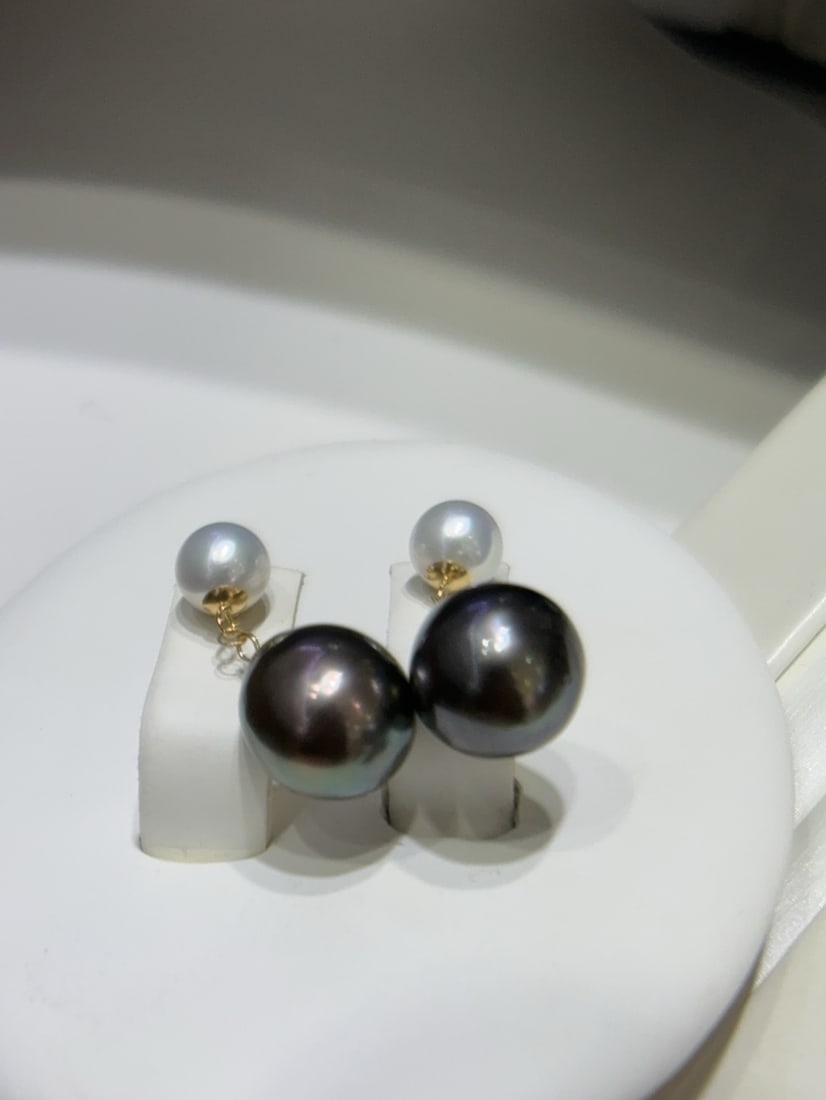S925 Silver Aurora Freshwater Pearl Earrings - 4