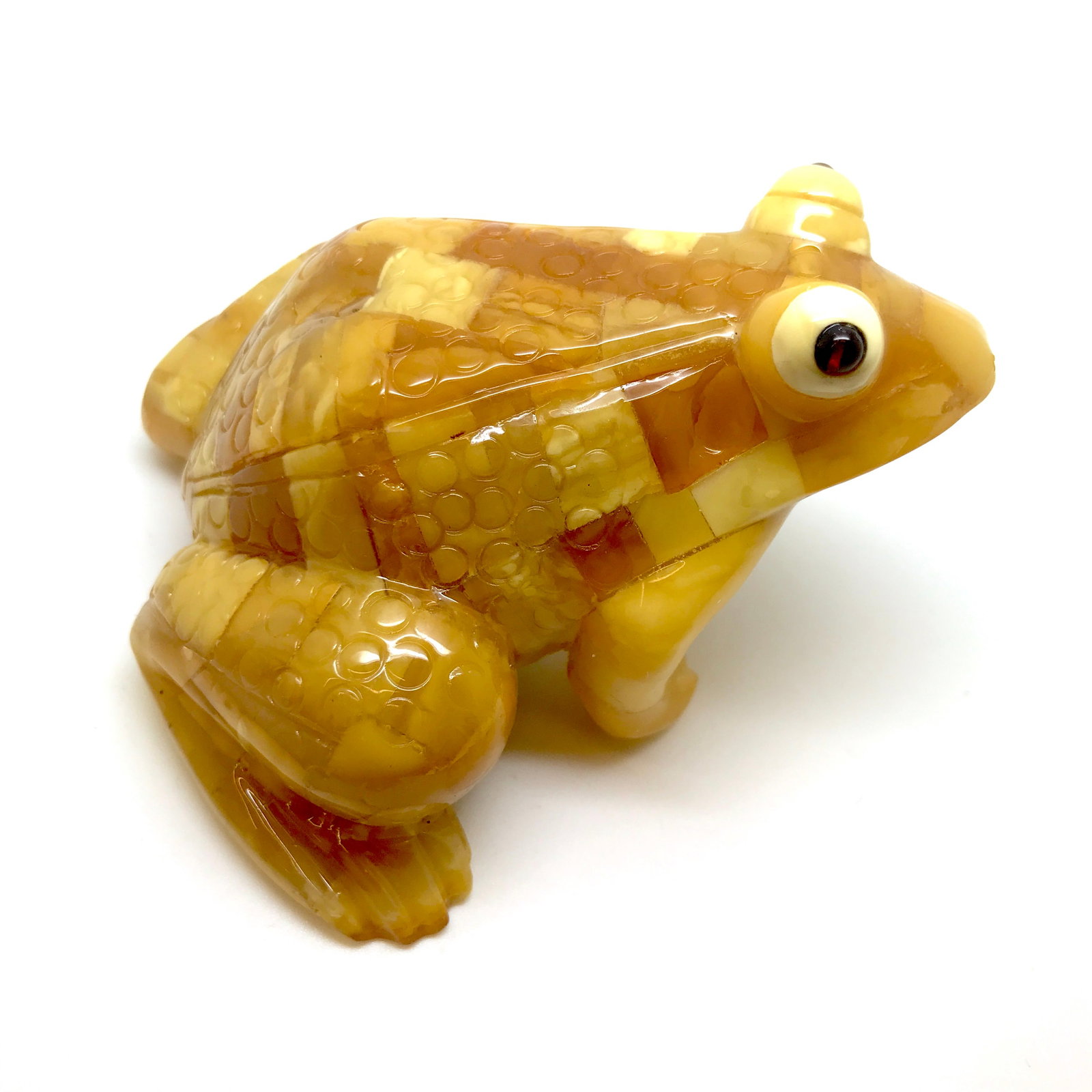 Impressive Unique Vintage Amber Statue shaped like a Frog - 7