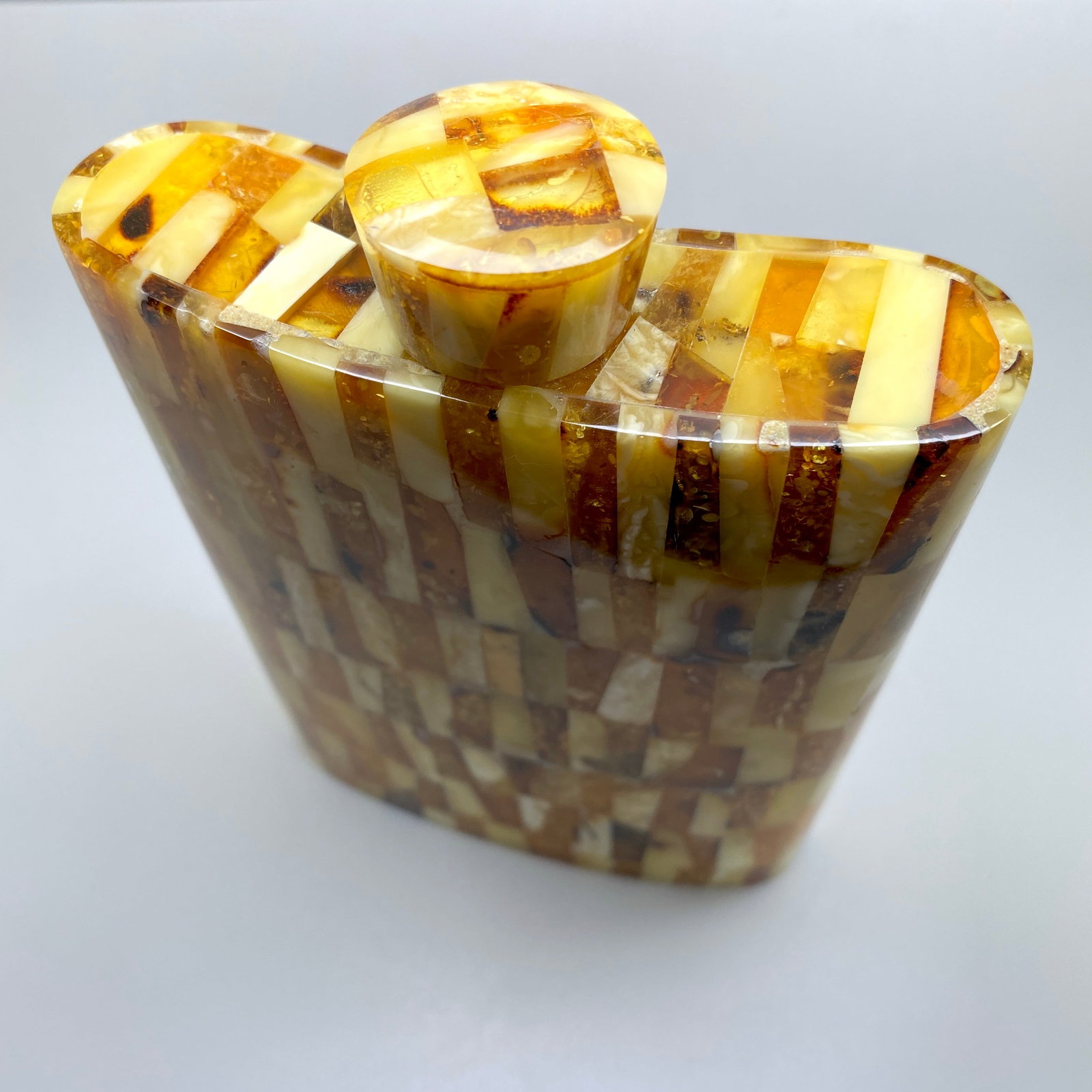 Fascinating Unique Antique Amber Hip Flask - 7