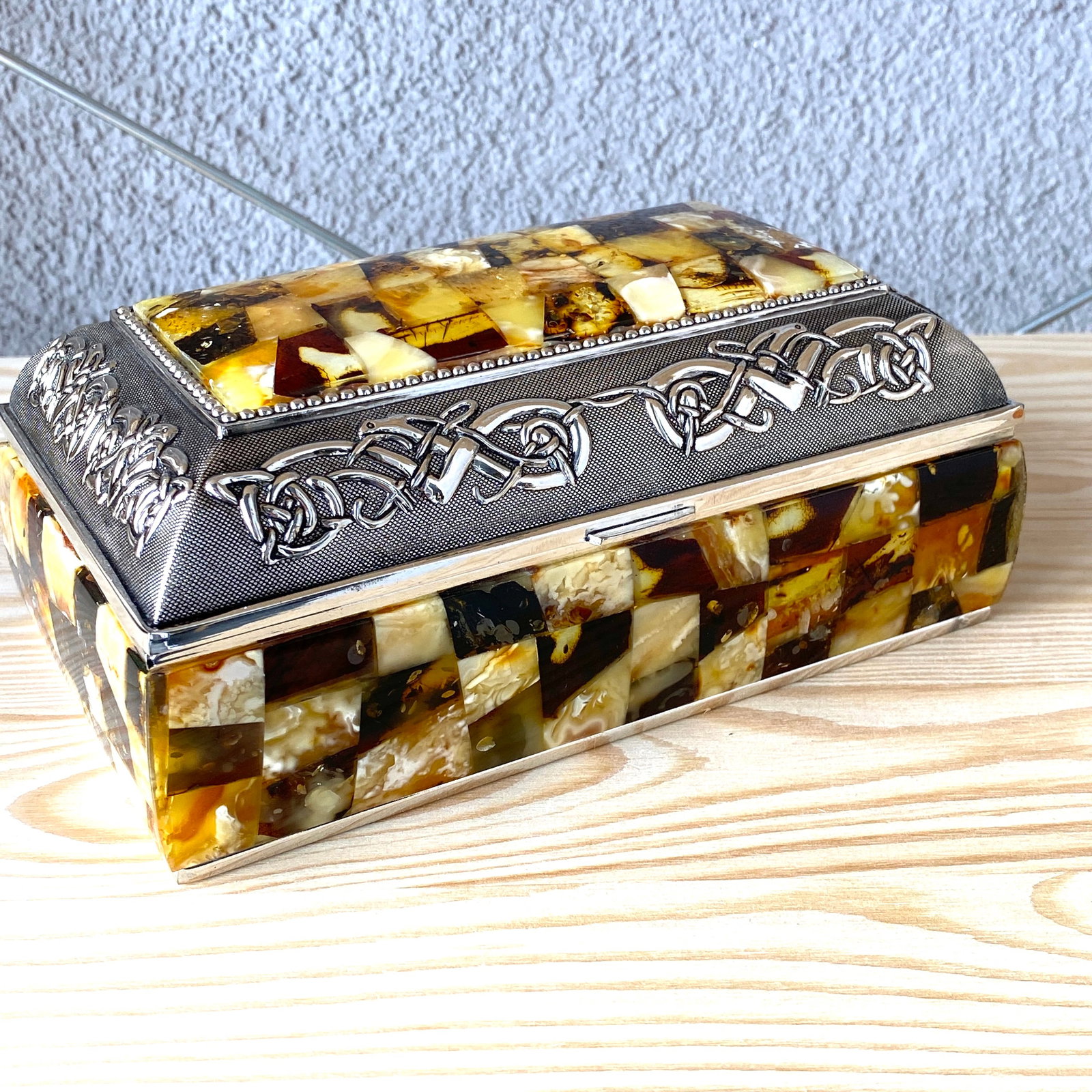 Antique Amber Jewellery box - 7