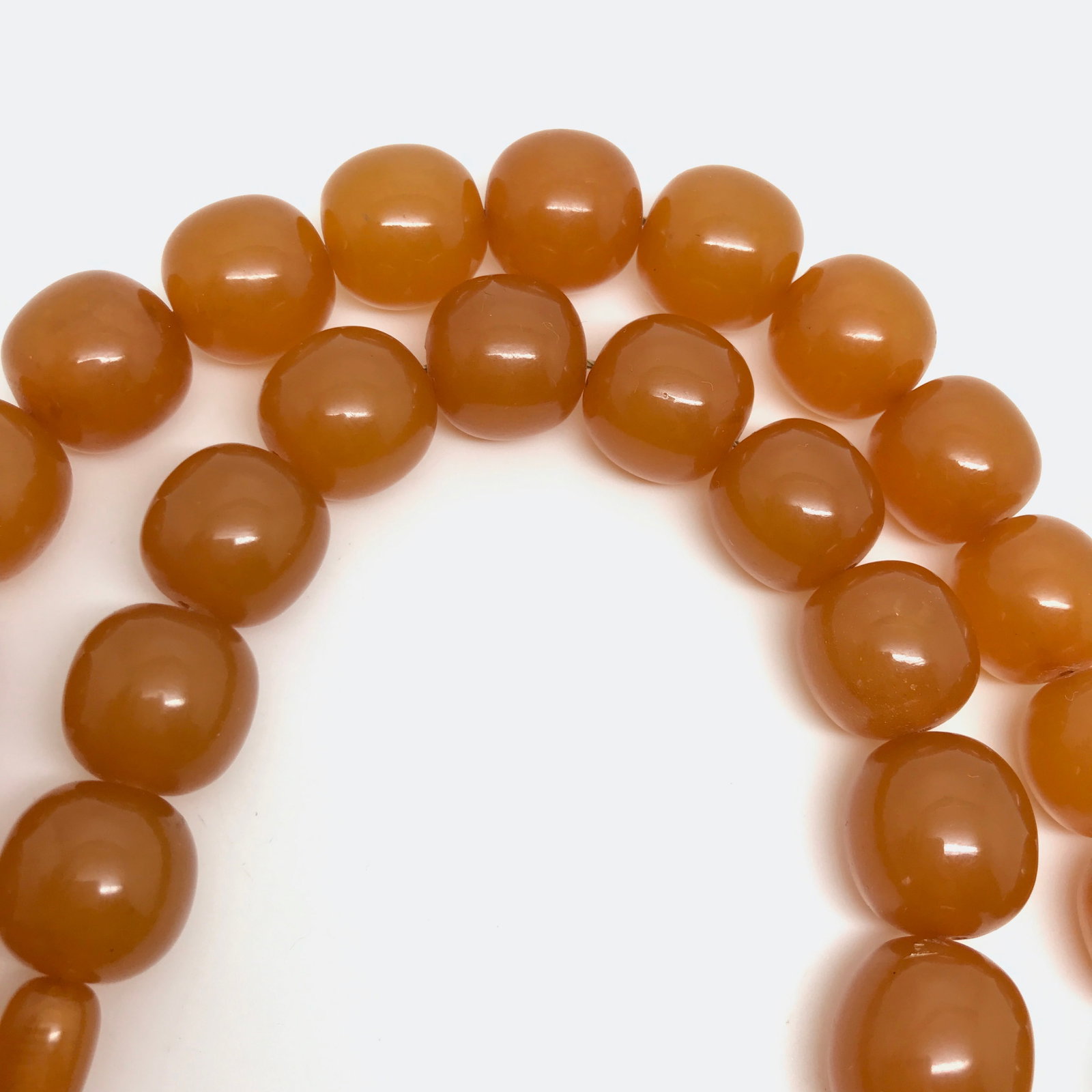 Amazing Unique Vintage Amber Necklace made from Barrel shaped Amber beads - 6