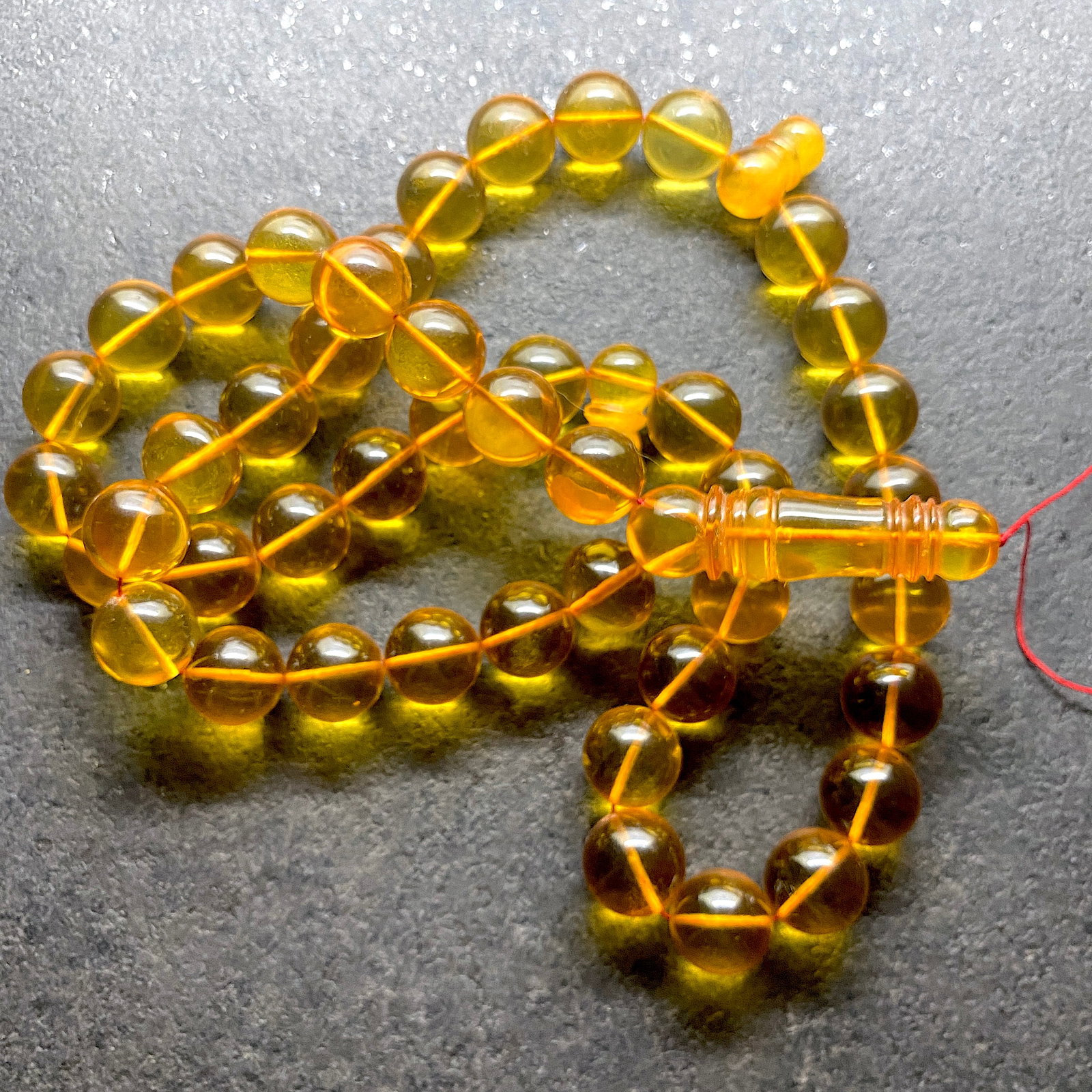 Alluring Amber Tesbih made from Round Amber beads - 3