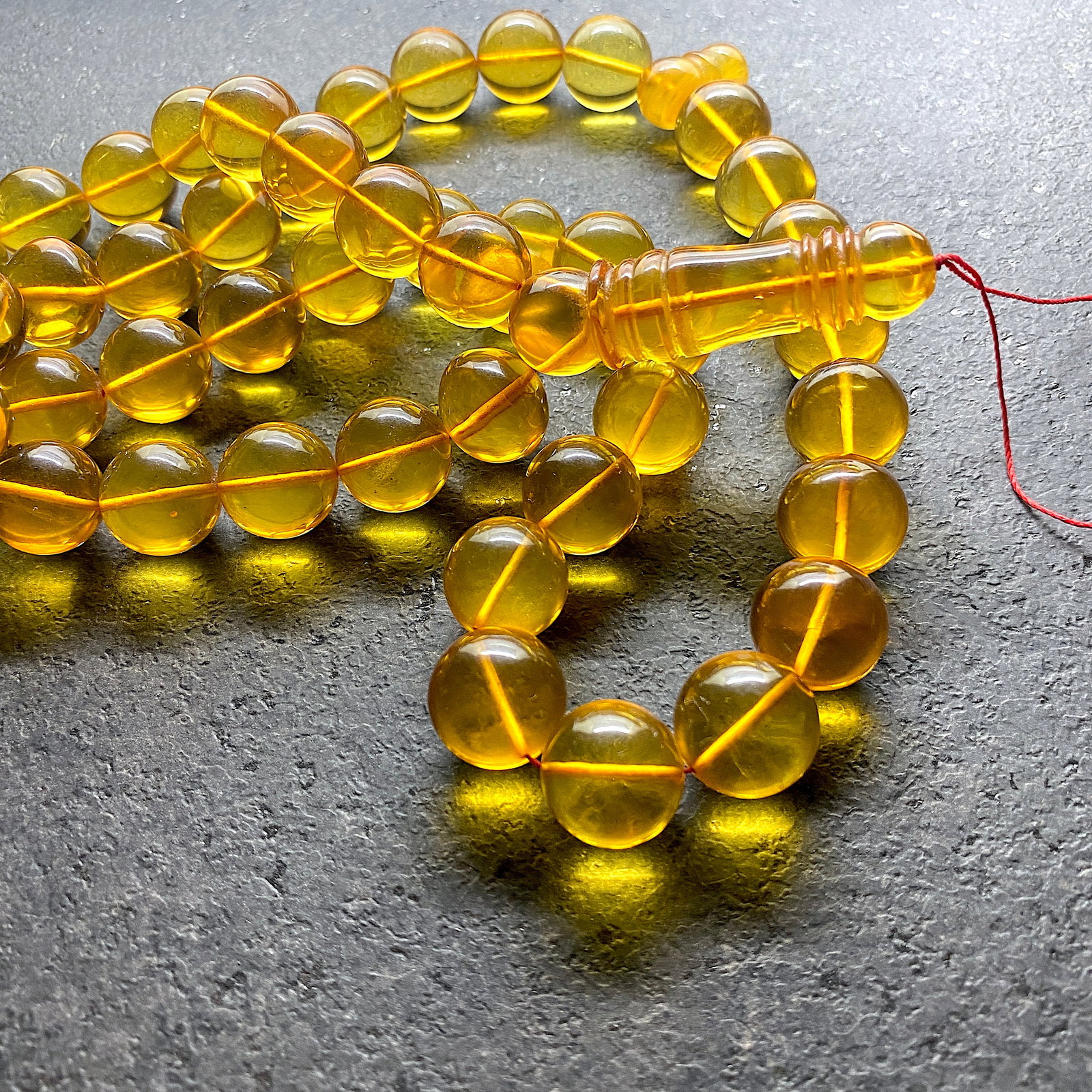 Alluring Amber Tesbih made from Round Amber beads - 4