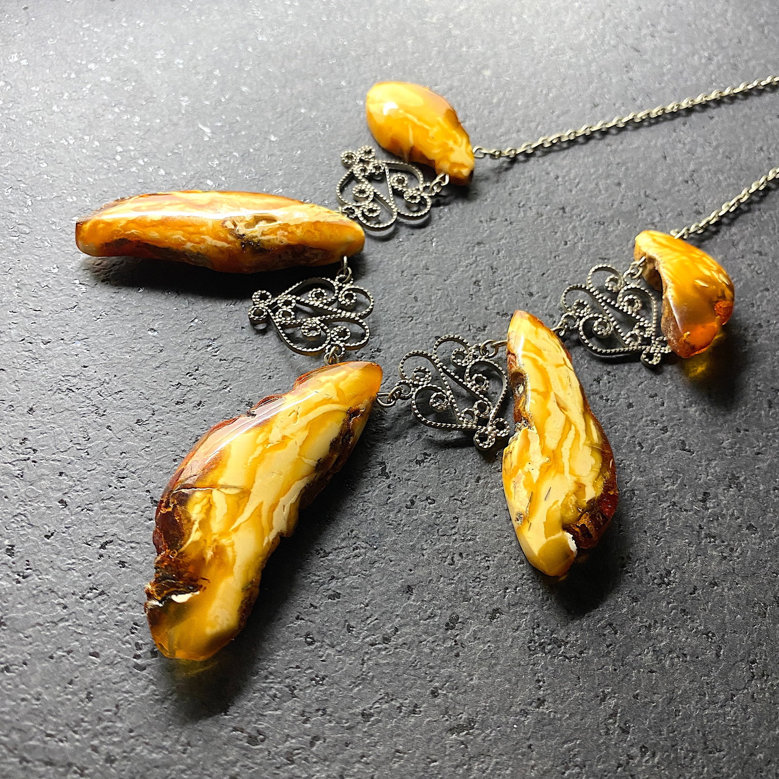 Astonishing Vintage Amber Cleopatra necklace - 5