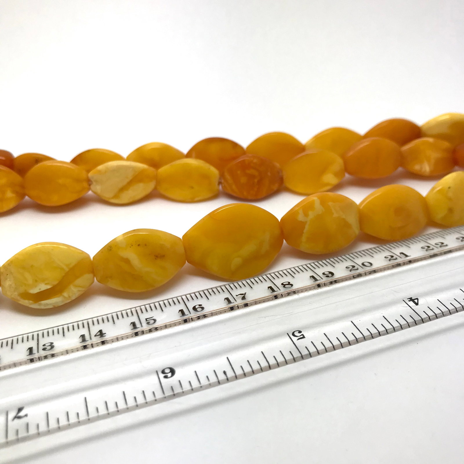 Antique Cut Amber Necklace - 3