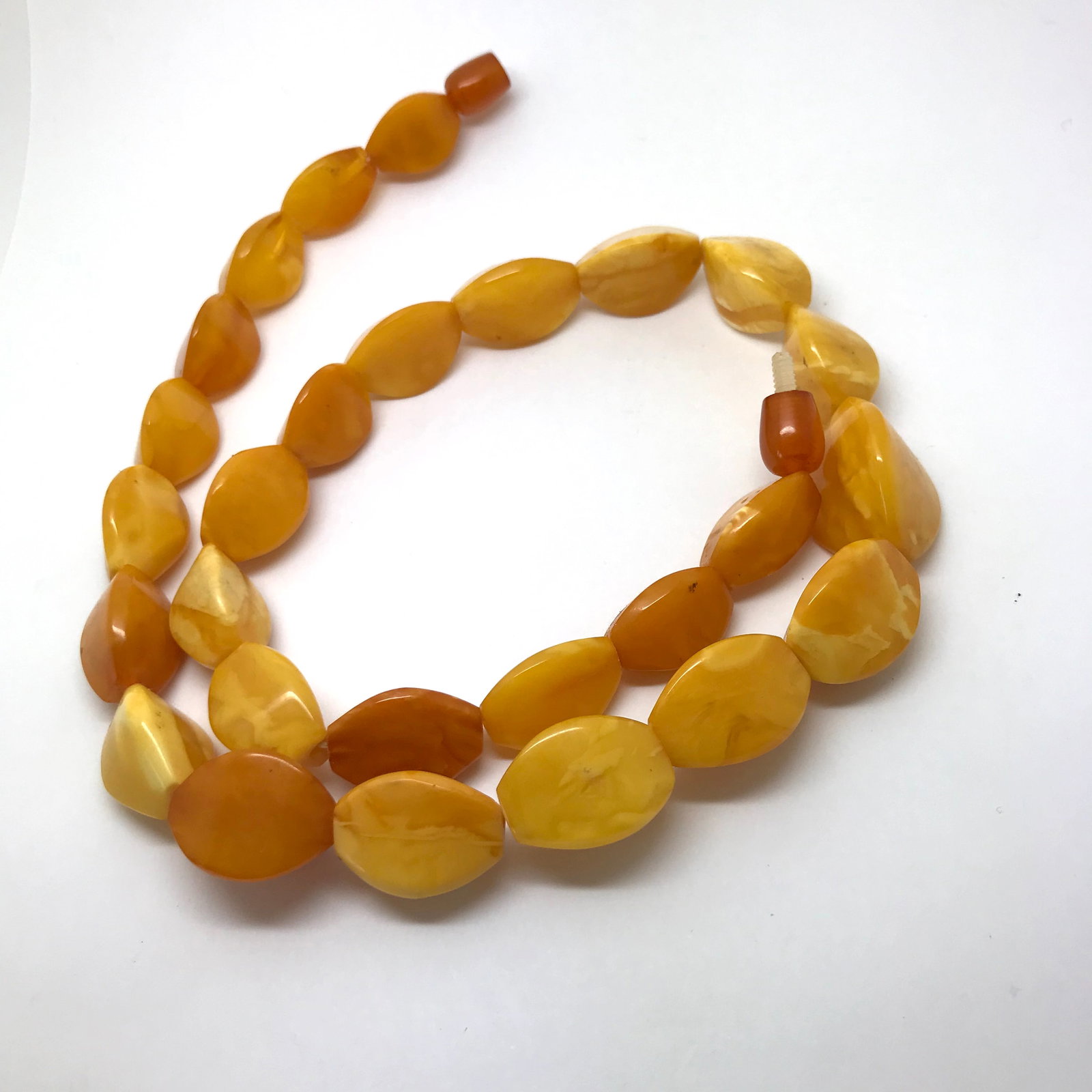 Antique Cut Amber Necklace - 5