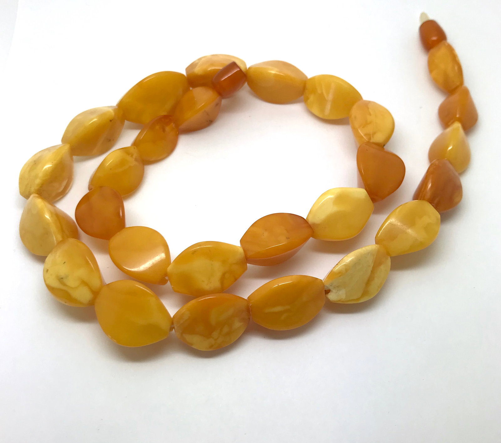 Antique Cut Amber Necklace - 6