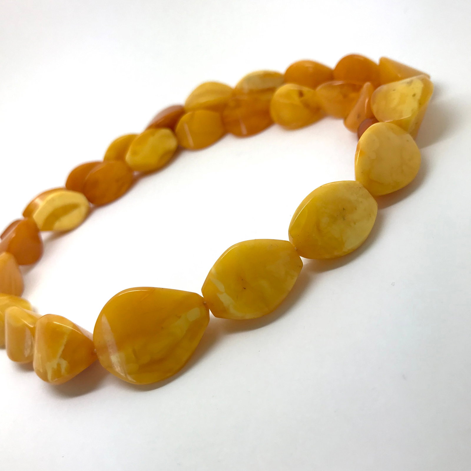 Antique Cut Amber Necklace - 8
