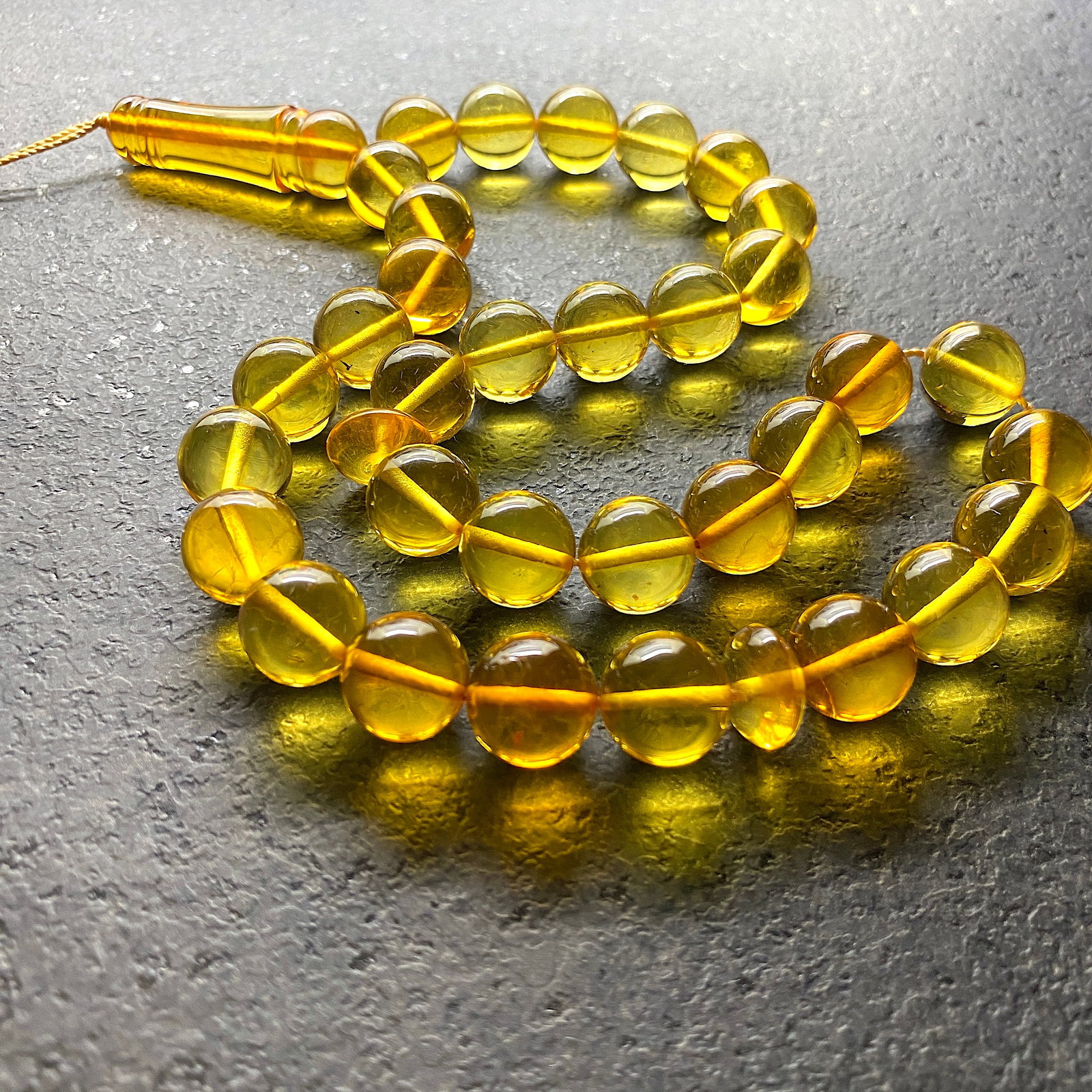 Impressive Amber Tesbih made from Round Amber beads - 7