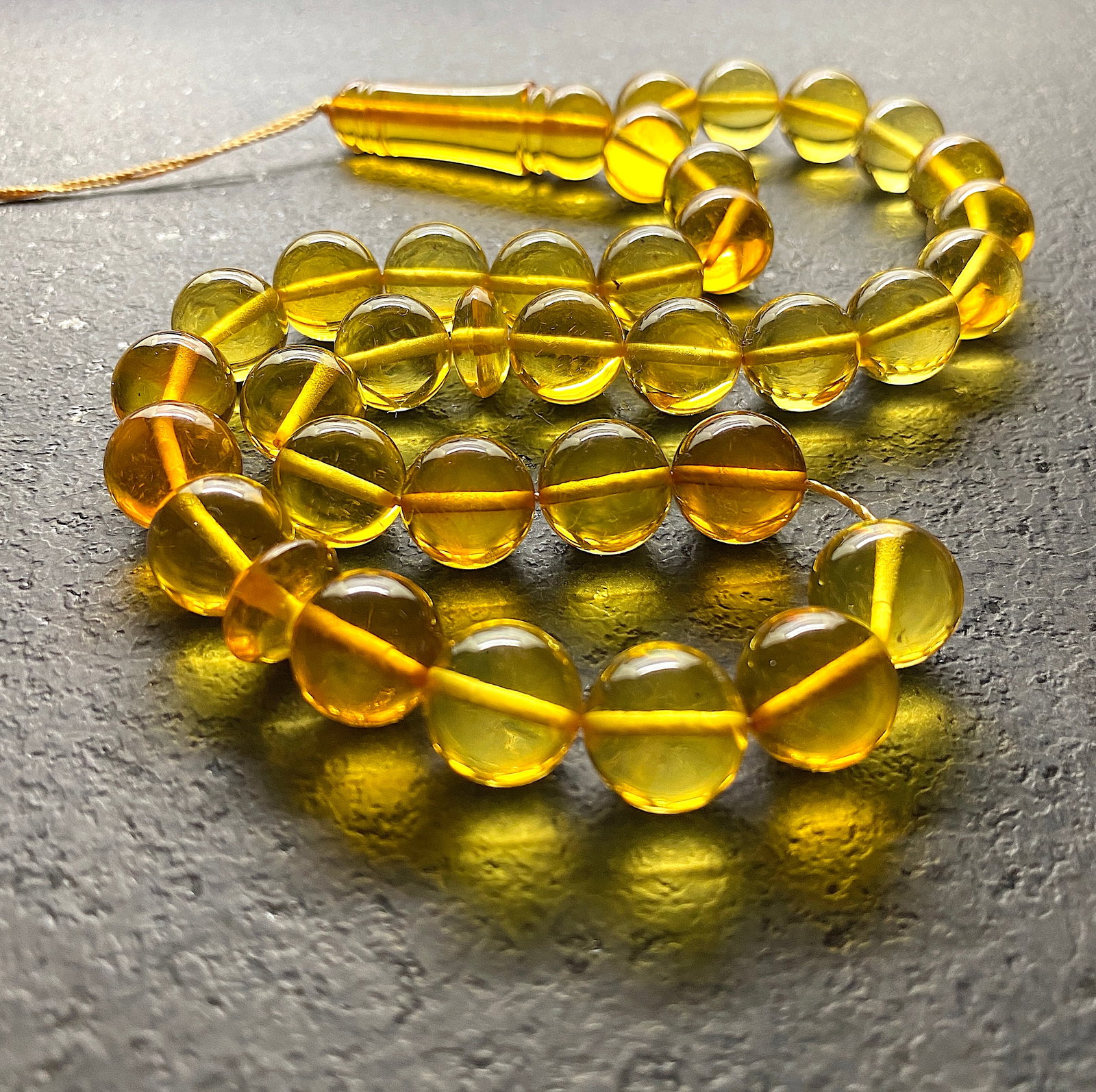 Impressive Amber Tesbih made from Round Amber beads - 8