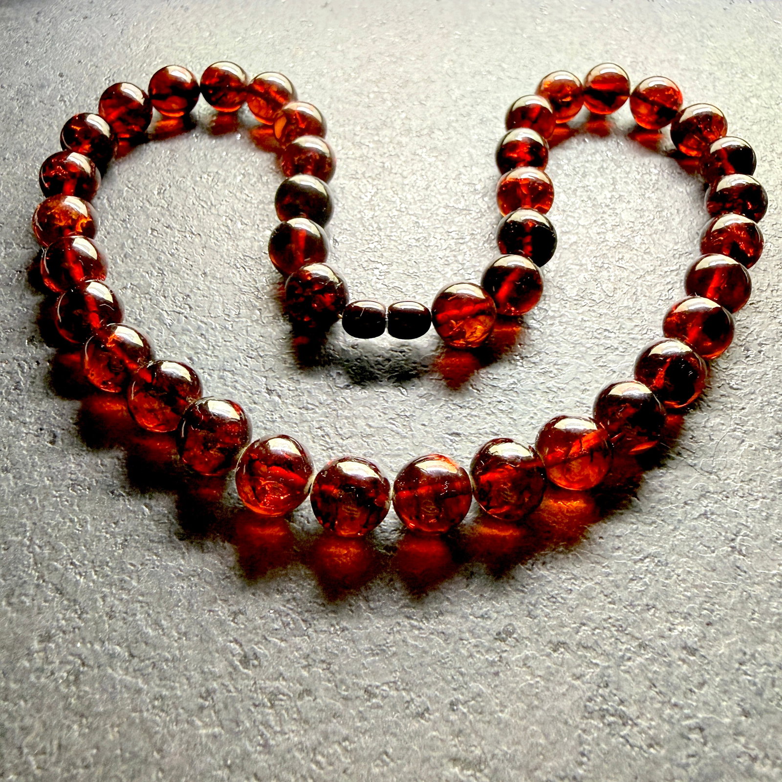 Amazing Amber Necklace made from Round Amber beads - 7
